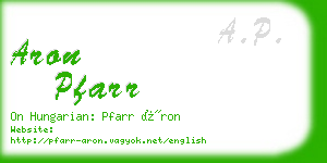 aron pfarr business card